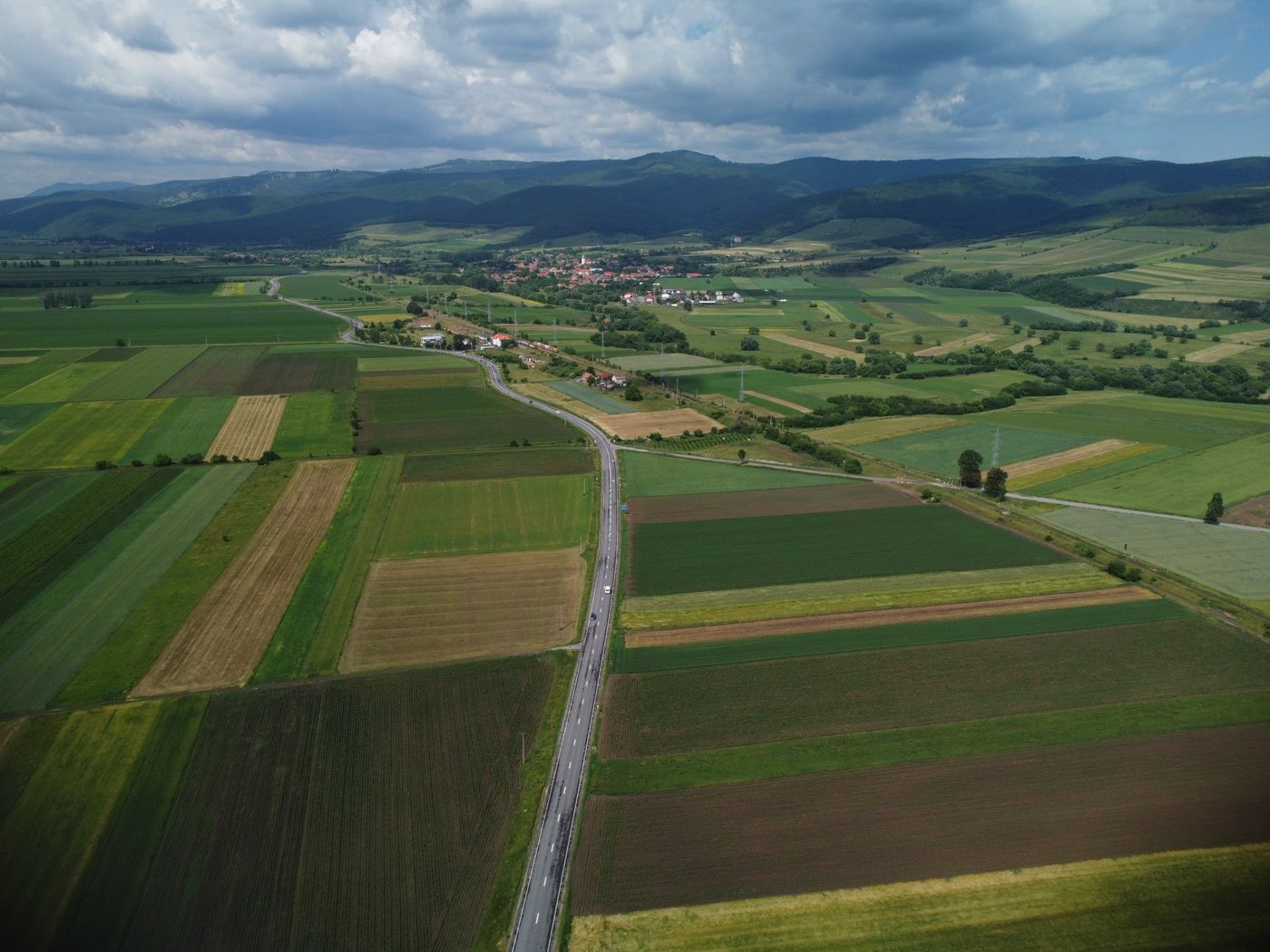 Open fields aerial